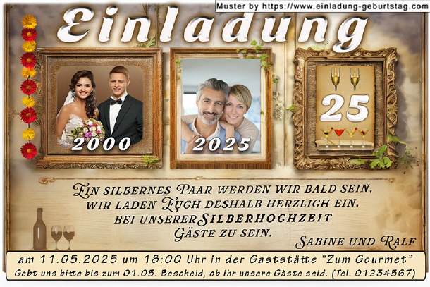 Einladung Silberhochzeit Foto 05