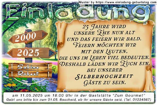 Einladung Silberhochzeit originell 06