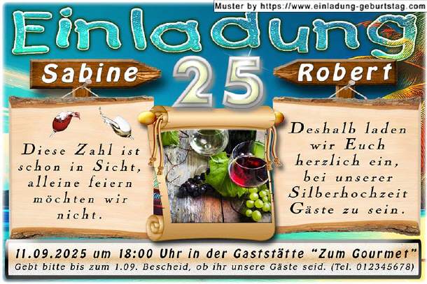 Einladung Silberhochzeit originell 08