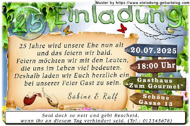 Einladung Silberhochzeit originell 09