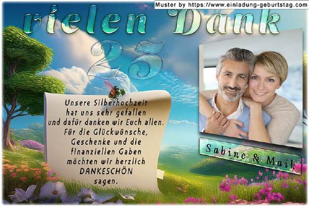 Danksagungskarte Silberhochzeit 01