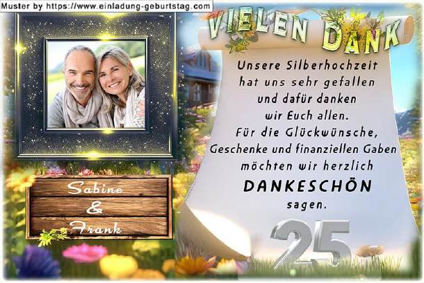 Danksagungskarte Silberhochzeit 02