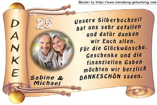 Danksagungskarte Silberhochzeit 05