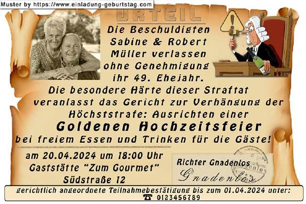 Einladung Goldene Hochzeit Foto 10