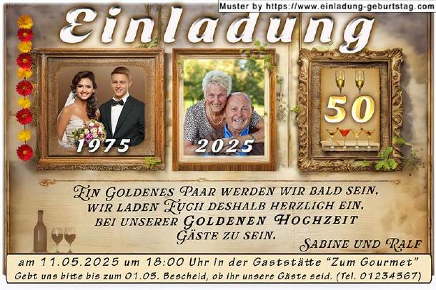 Einladung Goldene Hochzeit Foto 03