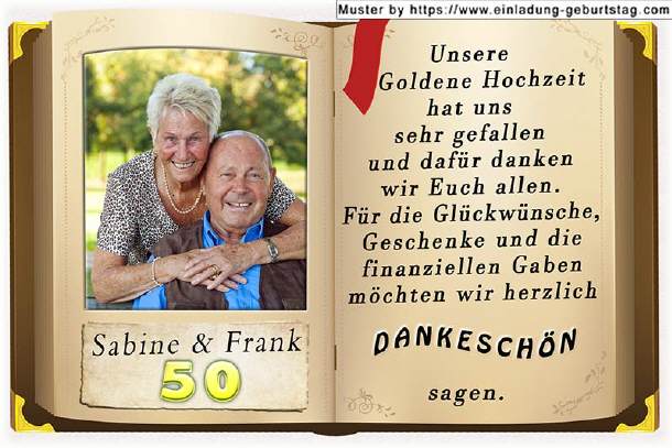 Danksagungskarte Goldene Hochzeit 10