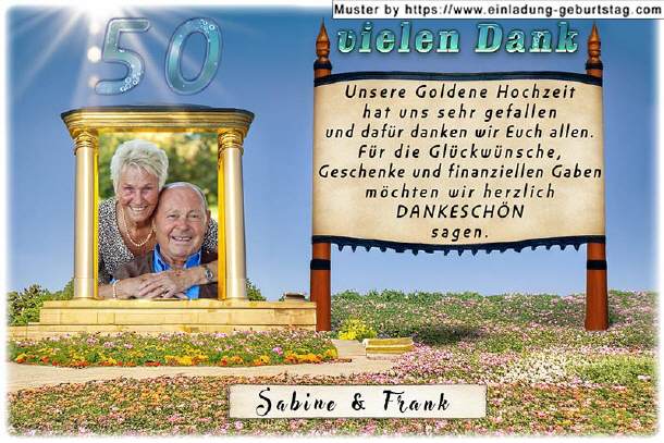 Danksagungskarte Goldene Hochzeit 07