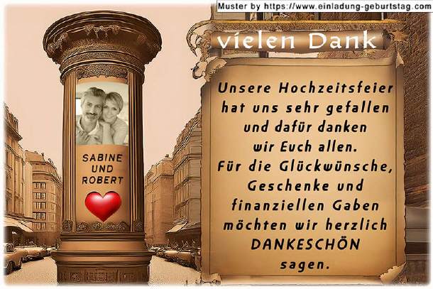 Dankeskarte Hochzeit 01