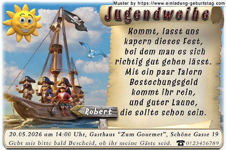 lustige Einladungskarten für deine Jugendweihe